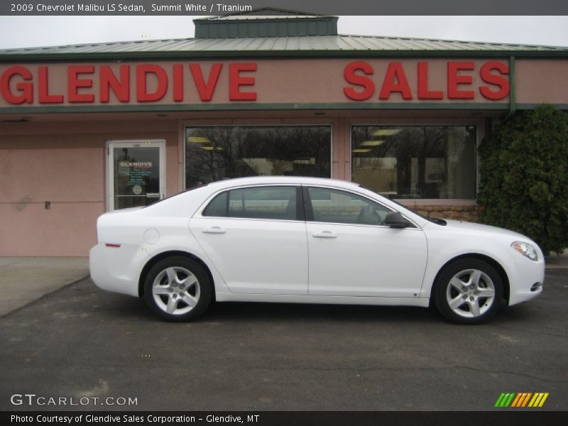 Summit White / Titanium 2009 Chevrolet Malibu LS Sedan