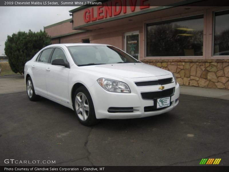 Summit White / Titanium 2009 Chevrolet Malibu LS Sedan