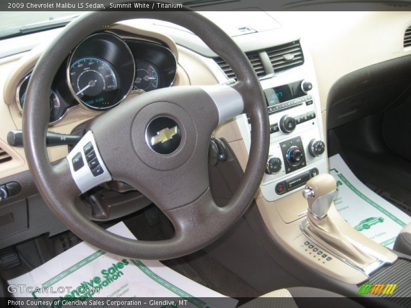 Summit White / Titanium 2009 Chevrolet Malibu LS Sedan