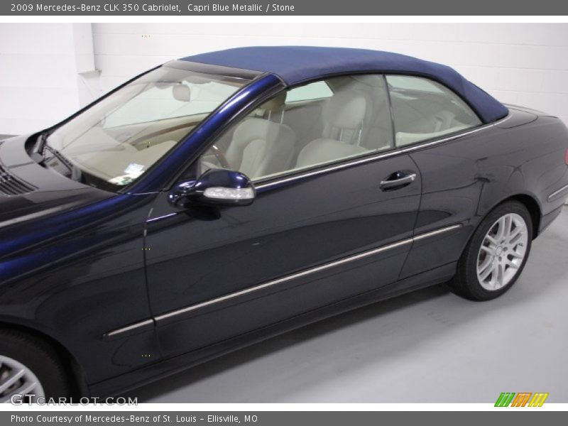Capri Blue Metallic / Stone 2009 Mercedes-Benz CLK 350 Cabriolet