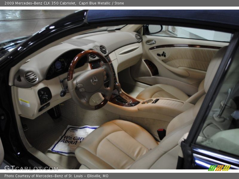 Capri Blue Metallic / Stone 2009 Mercedes-Benz CLK 350 Cabriolet