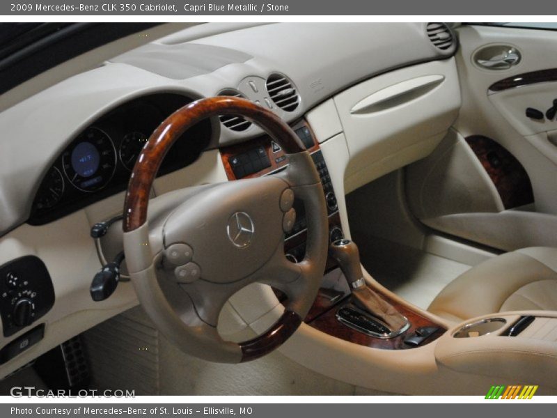 Capri Blue Metallic / Stone 2009 Mercedes-Benz CLK 350 Cabriolet