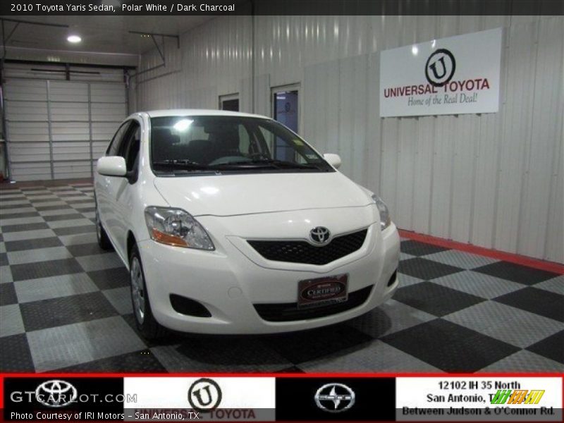 Polar White / Dark Charcoal 2010 Toyota Yaris Sedan
