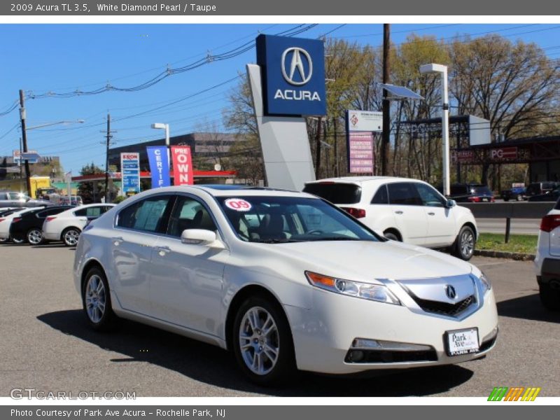 White Diamond Pearl / Taupe 2009 Acura TL 3.5