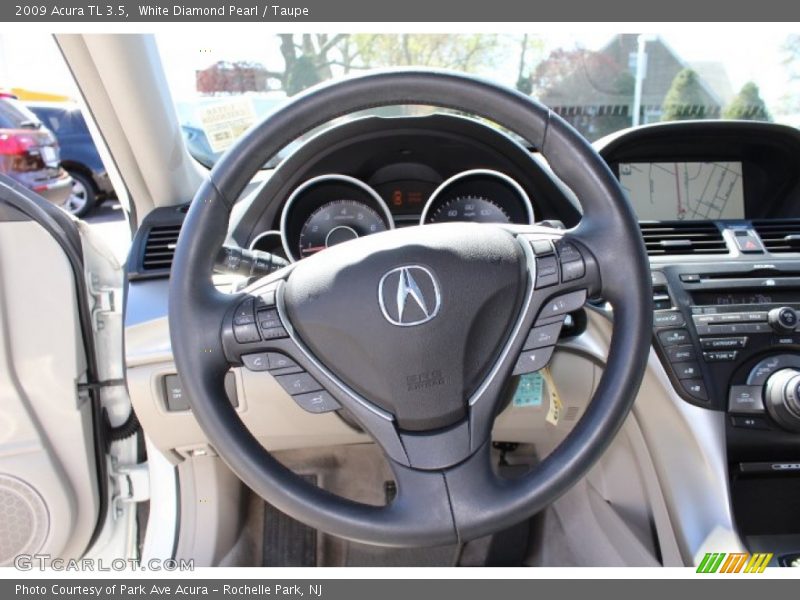 White Diamond Pearl / Taupe 2009 Acura TL 3.5