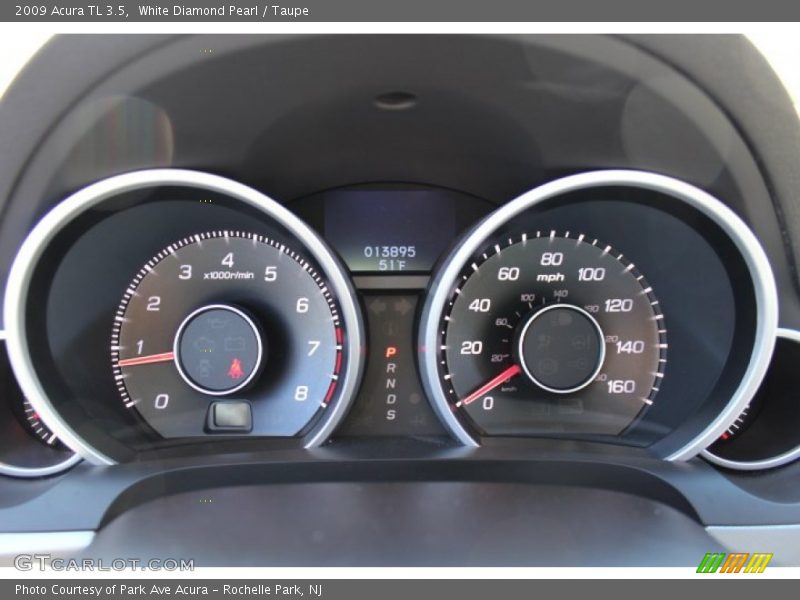 White Diamond Pearl / Taupe 2009 Acura TL 3.5