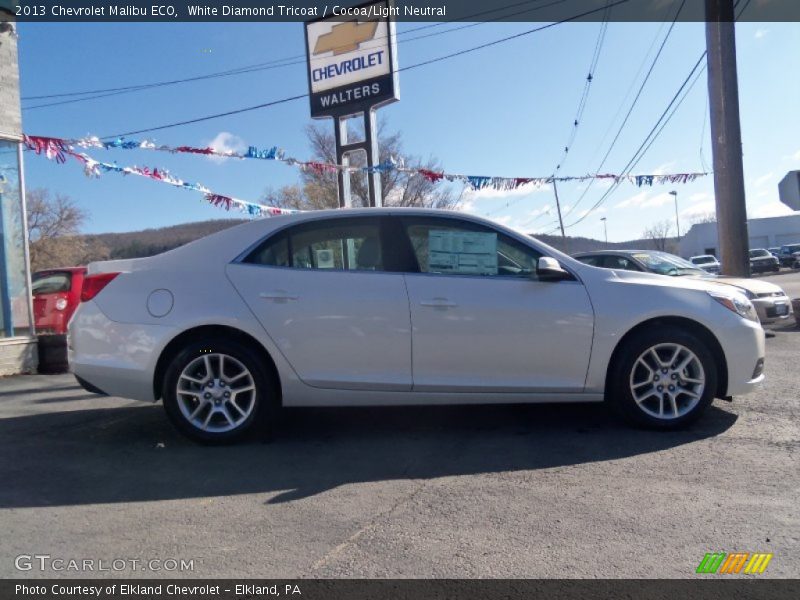 White Diamond Tricoat / Cocoa/Light Neutral 2013 Chevrolet Malibu ECO