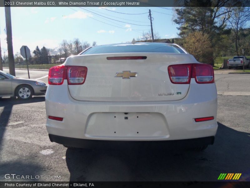 White Diamond Tricoat / Cocoa/Light Neutral 2013 Chevrolet Malibu ECO