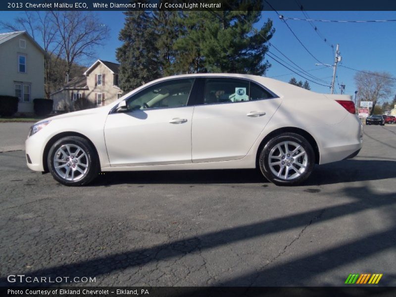 White Diamond Tricoat / Cocoa/Light Neutral 2013 Chevrolet Malibu ECO