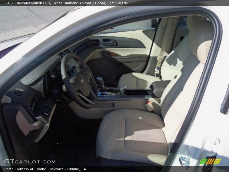 White Diamond Tricoat / Cocoa/Light Neutral 2013 Chevrolet Malibu ECO
