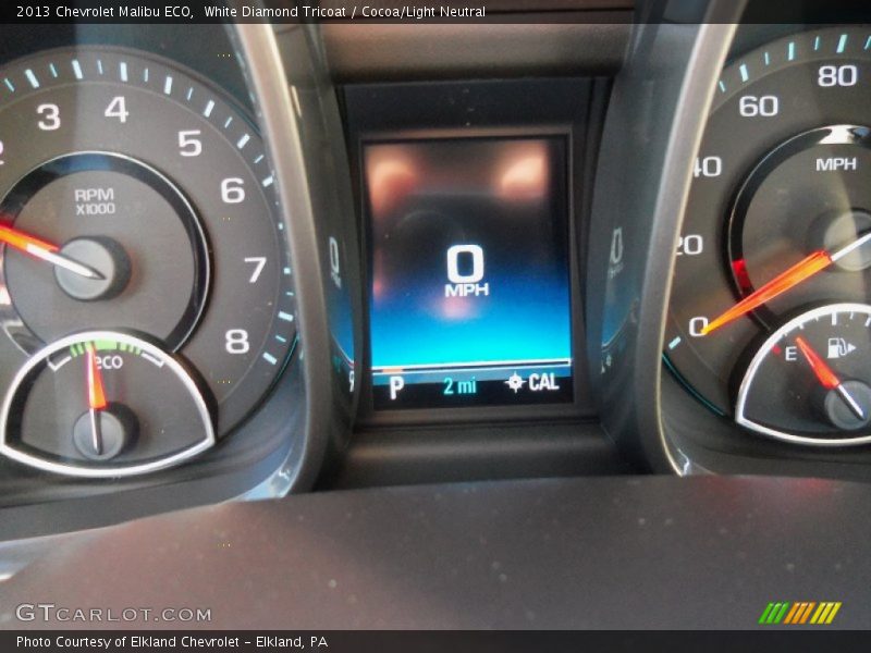 White Diamond Tricoat / Cocoa/Light Neutral 2013 Chevrolet Malibu ECO