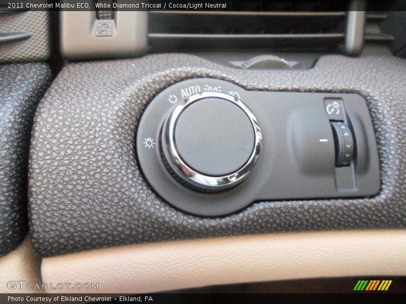 White Diamond Tricoat / Cocoa/Light Neutral 2013 Chevrolet Malibu ECO