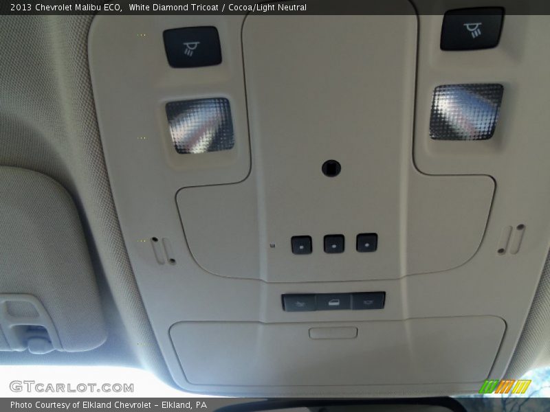 White Diamond Tricoat / Cocoa/Light Neutral 2013 Chevrolet Malibu ECO