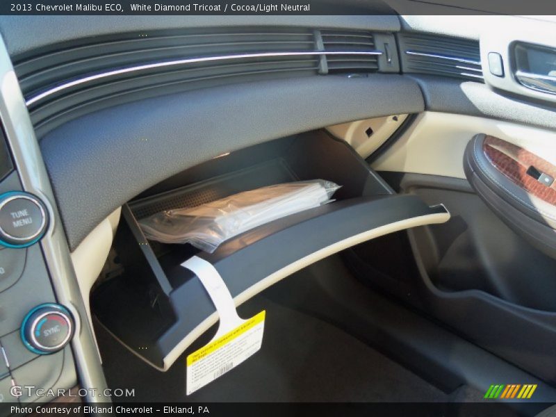 White Diamond Tricoat / Cocoa/Light Neutral 2013 Chevrolet Malibu ECO