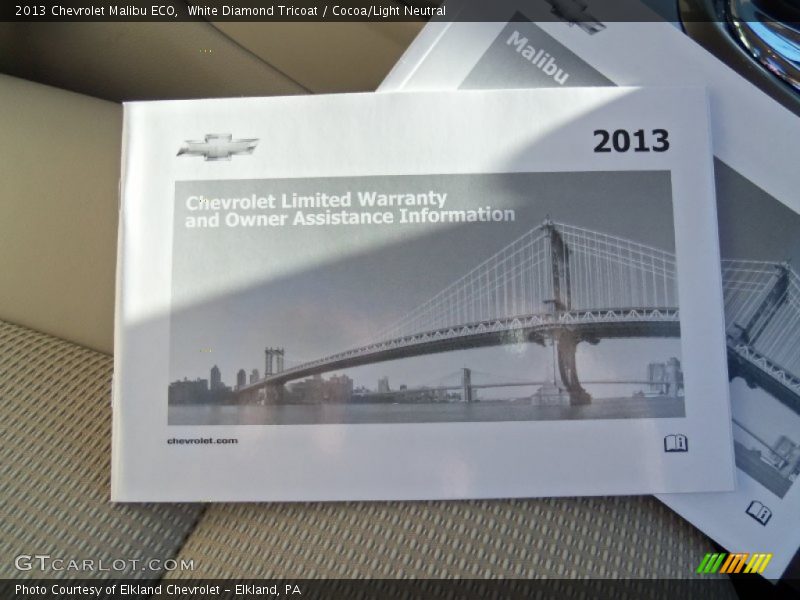 White Diamond Tricoat / Cocoa/Light Neutral 2013 Chevrolet Malibu ECO