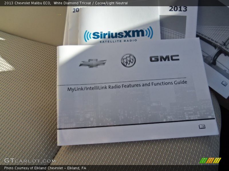 White Diamond Tricoat / Cocoa/Light Neutral 2013 Chevrolet Malibu ECO