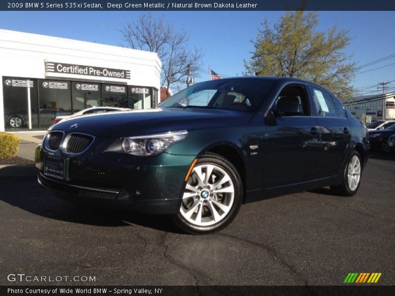 Deep Green Metallic / Natural Brown Dakota Leather 2009 BMW 5 Series 535xi Sedan
