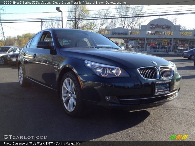 Deep Green Metallic / Natural Brown Dakota Leather 2009 BMW 5 Series 535xi Sedan