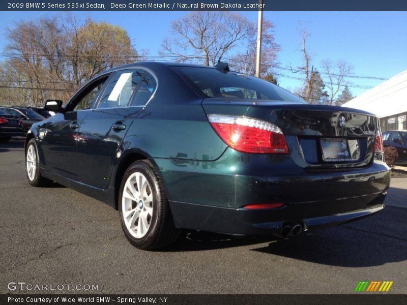 Deep Green Metallic / Natural Brown Dakota Leather 2009 BMW 5 Series 535xi Sedan