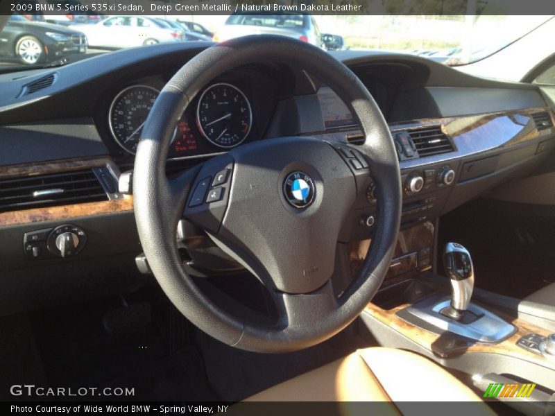 Deep Green Metallic / Natural Brown Dakota Leather 2009 BMW 5 Series 535xi Sedan