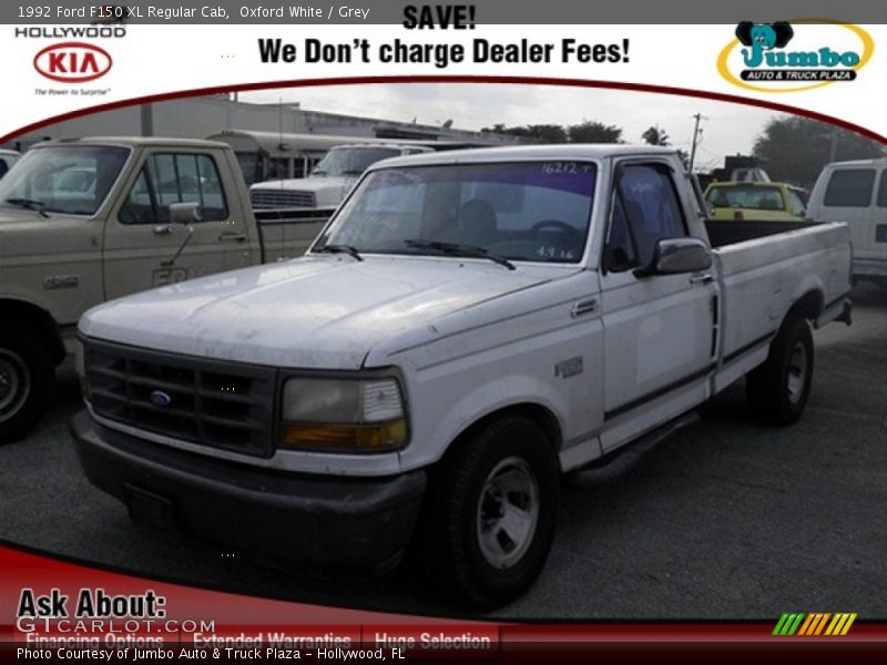 Oxford White / Grey 1992 Ford F150 XL Regular Cab