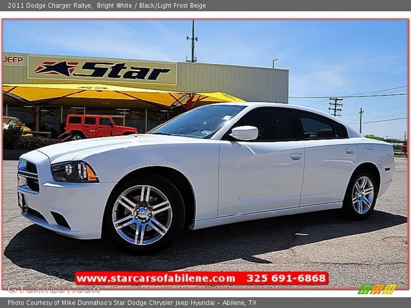 Bright White / Black/Light Frost Beige 2011 Dodge Charger Rallye