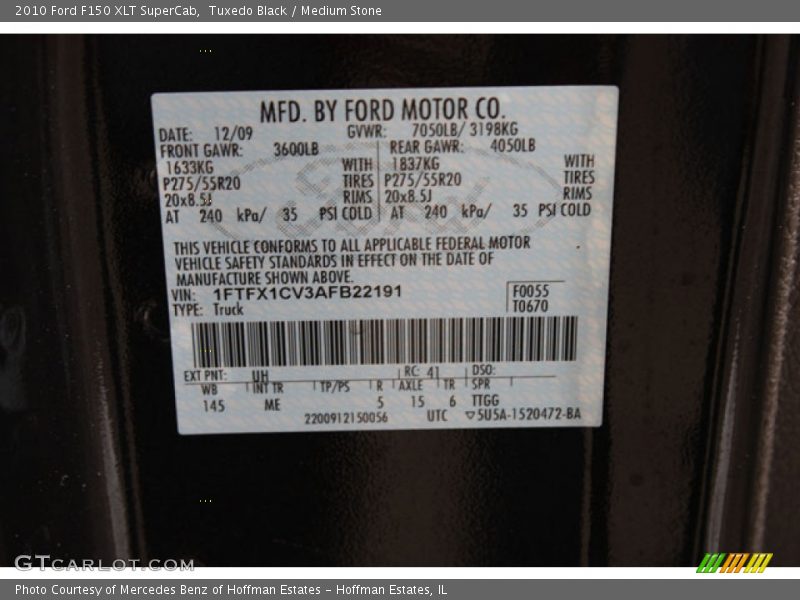 Tuxedo Black / Medium Stone 2010 Ford F150 XLT SuperCab