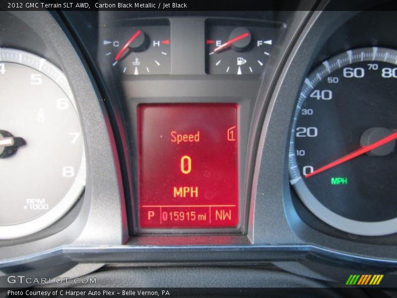 Carbon Black Metallic / Jet Black 2012 GMC Terrain SLT AWD