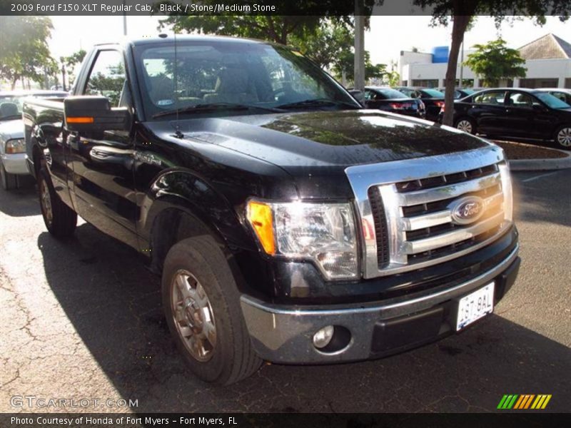 Black / Stone/Medium Stone 2009 Ford F150 XLT Regular Cab
