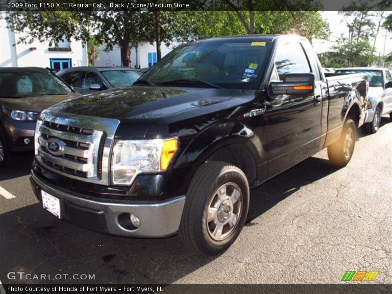Black / Stone/Medium Stone 2009 Ford F150 XLT Regular Cab