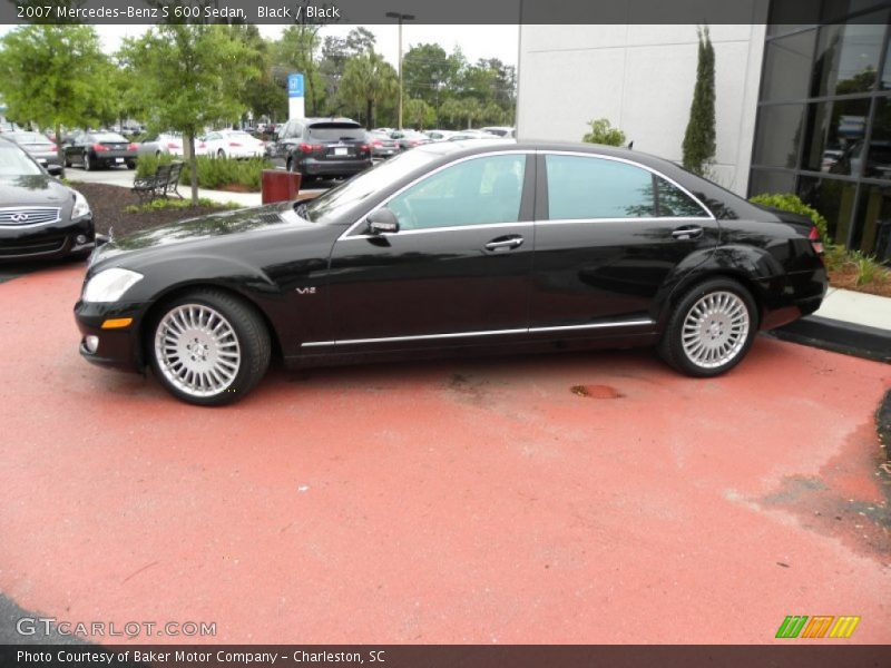 Black / Black 2007 Mercedes-Benz S 600 Sedan