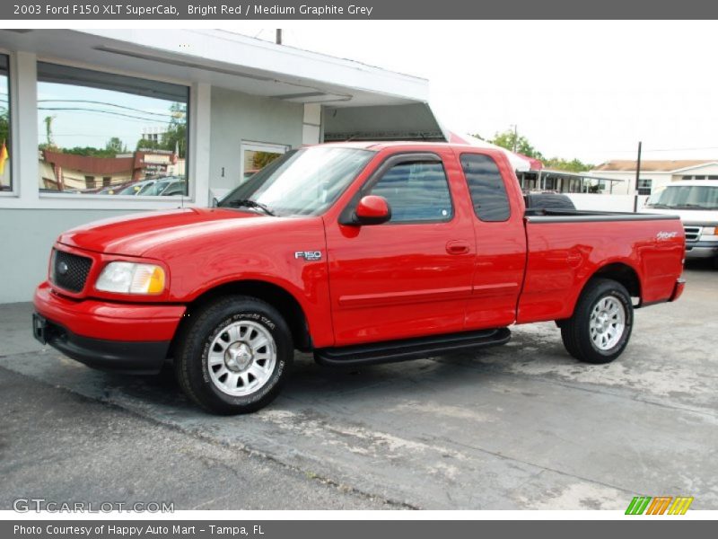 Bright Red / Medium Graphite Grey 2003 Ford F150 XLT SuperCab