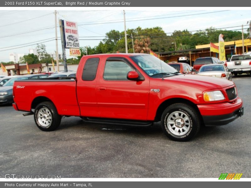 Bright Red / Medium Graphite Grey 2003 Ford F150 XLT SuperCab