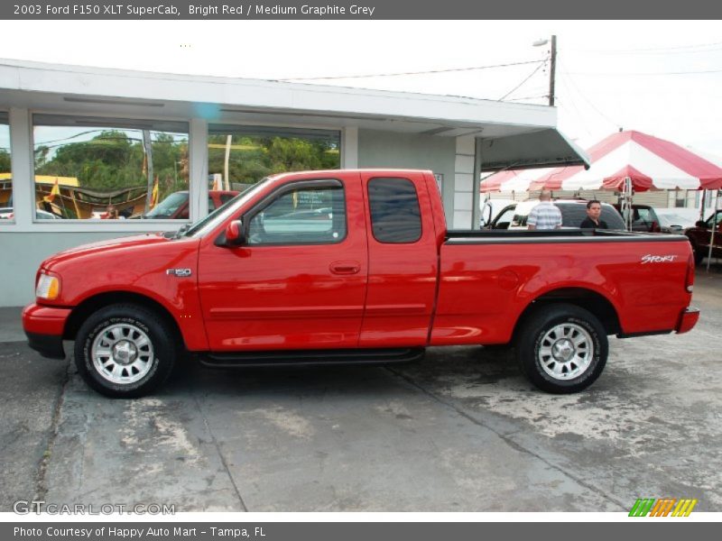 Bright Red / Medium Graphite Grey 2003 Ford F150 XLT SuperCab