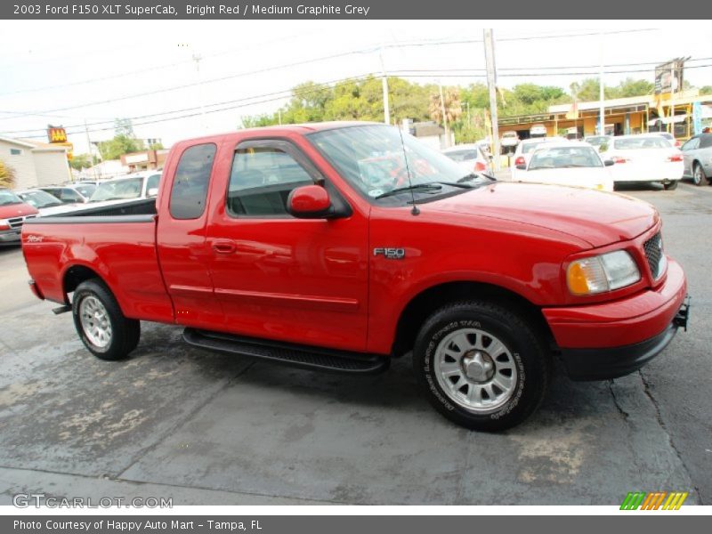 Bright Red / Medium Graphite Grey 2003 Ford F150 XLT SuperCab