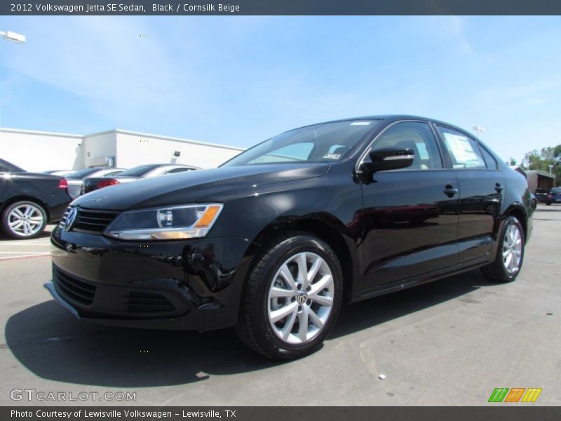 Black / Cornsilk Beige 2012 Volkswagen Jetta SE Sedan