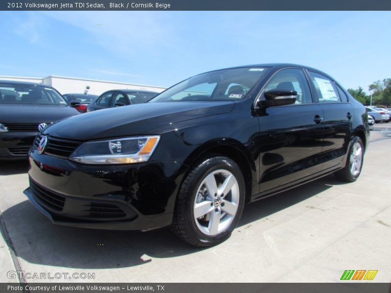 Black / Cornsilk Beige 2012 Volkswagen Jetta TDI Sedan
