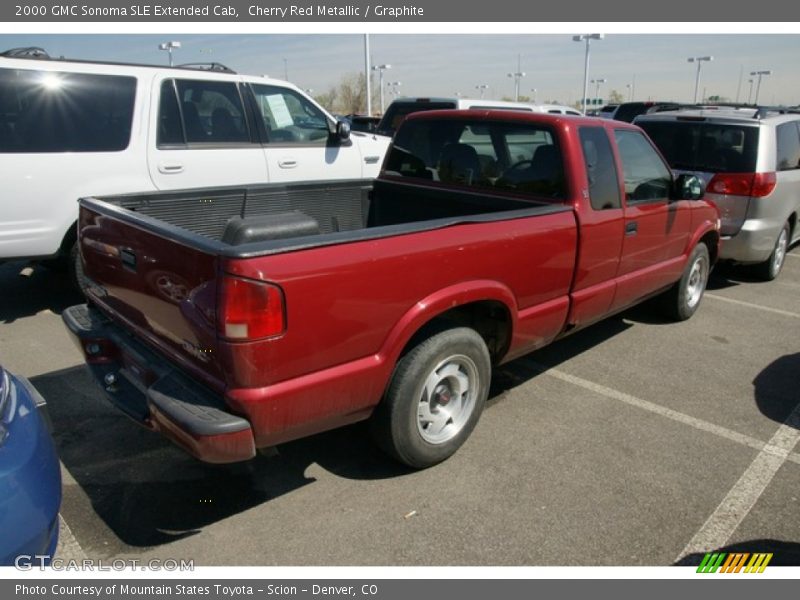 Cherry Red Metallic / Graphite 2000 GMC Sonoma SLE Extended Cab