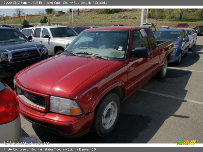 Cherry Red Metallic / Graphite 2000 GMC Sonoma SLE Extended Cab