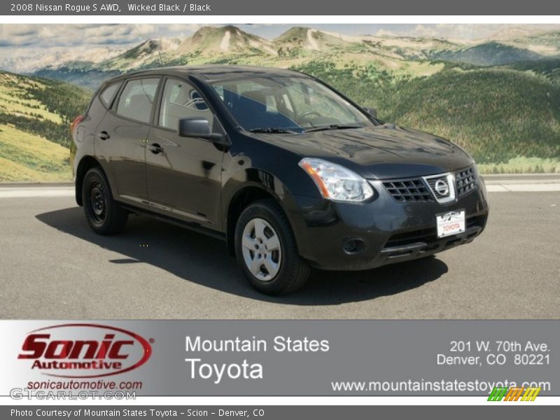 Wicked Black / Black 2008 Nissan Rogue S AWD