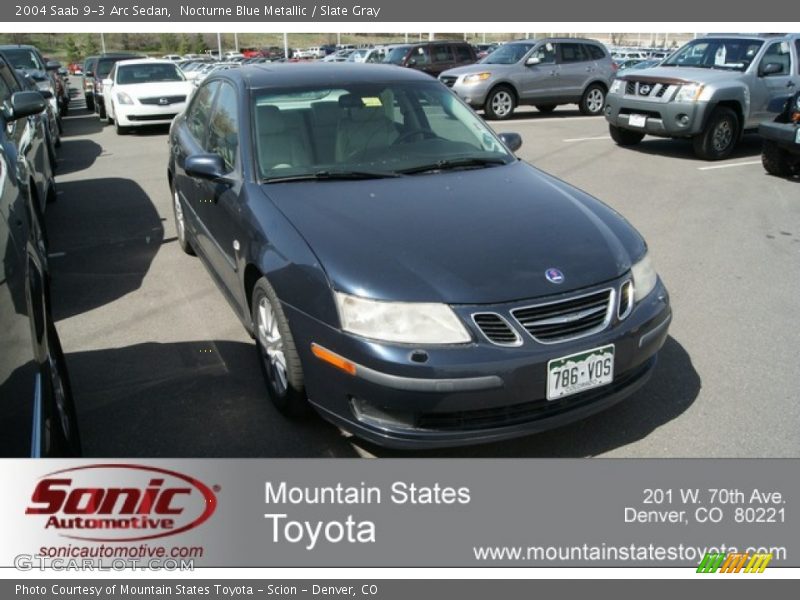 Nocturne Blue Metallic / Slate Gray 2004 Saab 9-3 Arc Sedan
