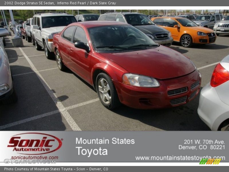 Inferno Red Pearl / Dark Slate Gray 2002 Dodge Stratus SE Sedan