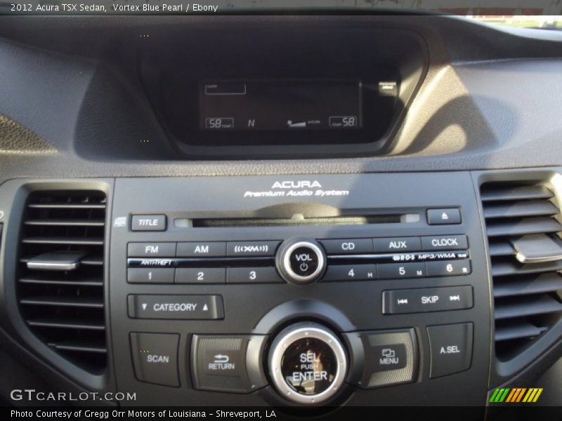 Vortex Blue Pearl / Ebony 2012 Acura TSX Sedan
