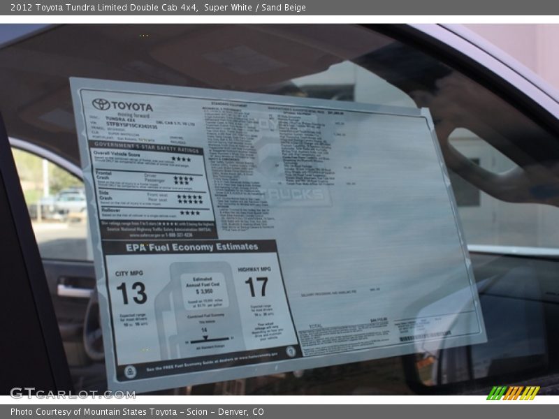 Super White / Sand Beige 2012 Toyota Tundra Limited Double Cab 4x4