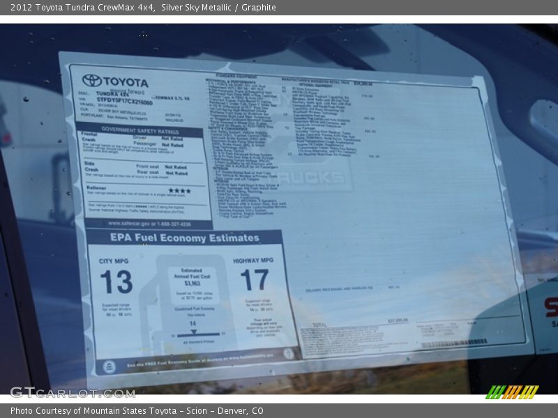 Silver Sky Metallic / Graphite 2012 Toyota Tundra CrewMax 4x4