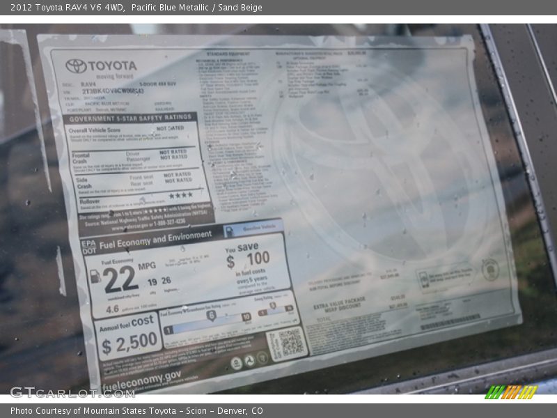 Pacific Blue Metallic / Sand Beige 2012 Toyota RAV4 V6 4WD