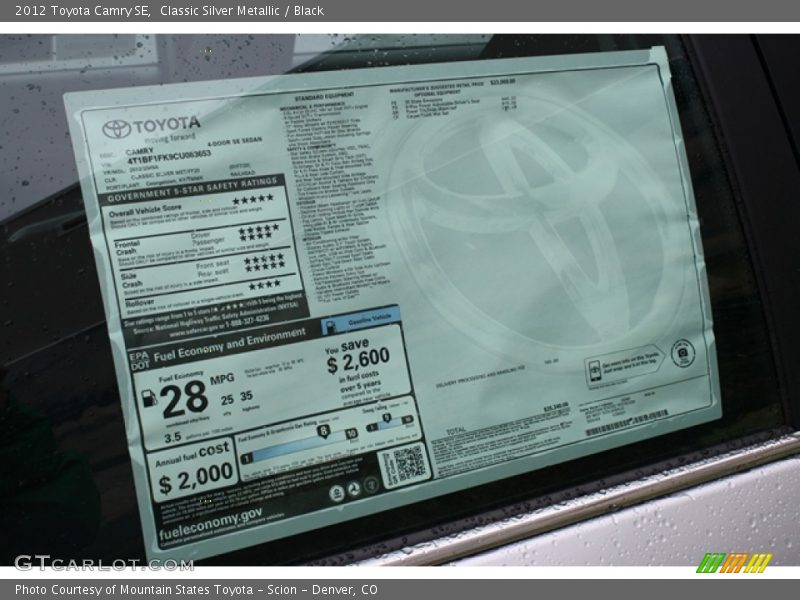 Classic Silver Metallic / Black 2012 Toyota Camry SE
