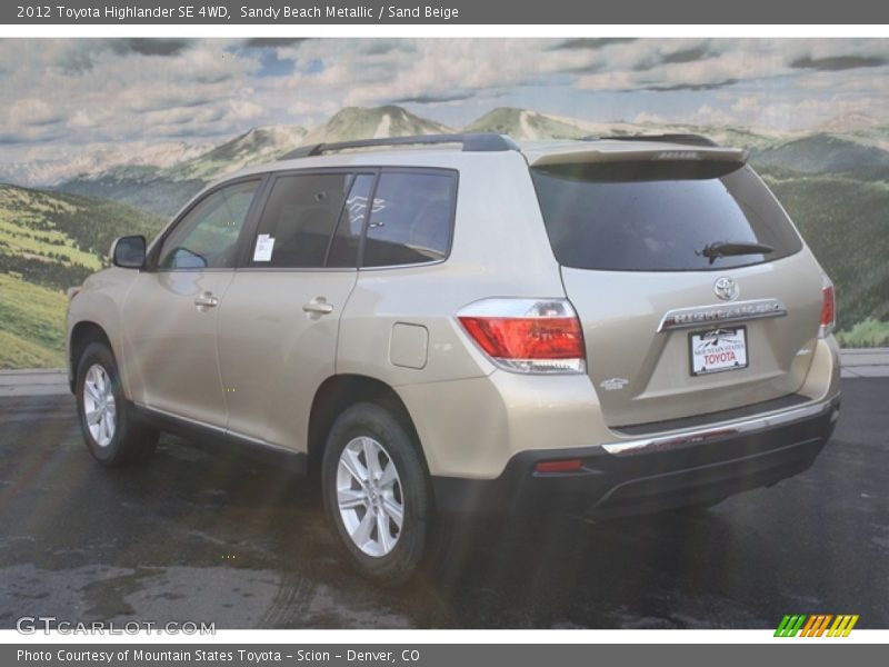 Sandy Beach Metallic / Sand Beige 2012 Toyota Highlander SE 4WD
