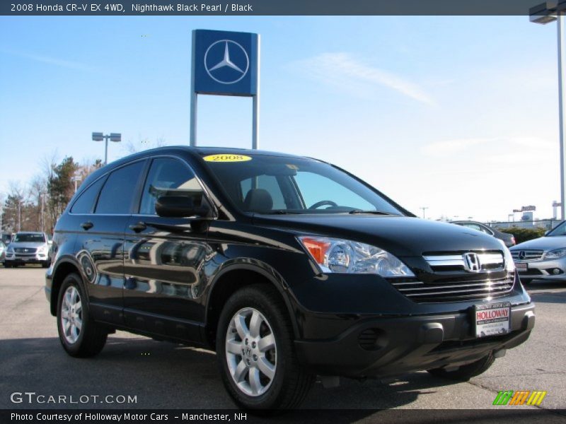 Nighthawk Black Pearl / Black 2008 Honda CR-V EX 4WD