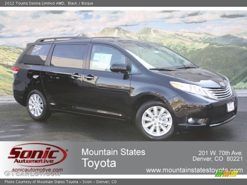 Black / Bisque 2012 Toyota Sienna Limited AWD